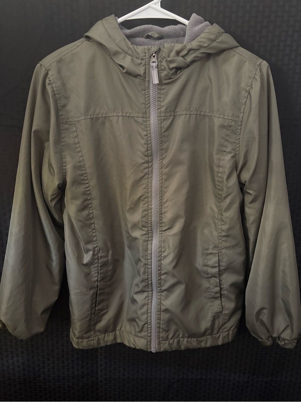 Children's Hooded Olive Green Jacket